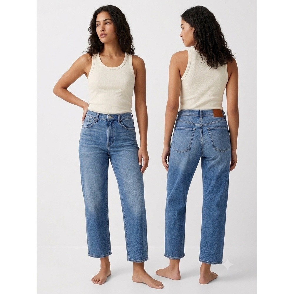 Lucky Brand High Rise Crop 90s Loose Jeans 6 28 Medium Wash Blue Denim Pants